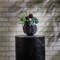 Melrose Ribbed Ceramic Round Bud Vases - 5" - Black - Set of 2
